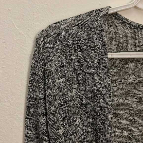 Divided Lightweight Black/White/Gray Threaded Cardigan - Picture 2 of 5